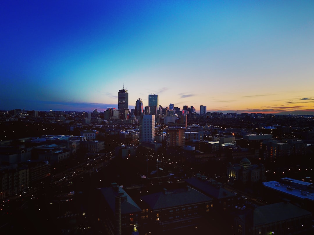 birds eye photography of city buildings boston celtics, nba, basketball court, crowd