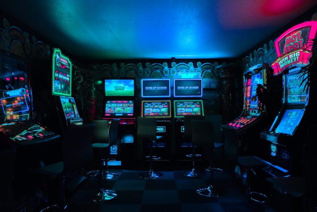gaming room with arcade machines lebron james, kyrie irving, game 7 block, stephen curry, 2016 nba finals