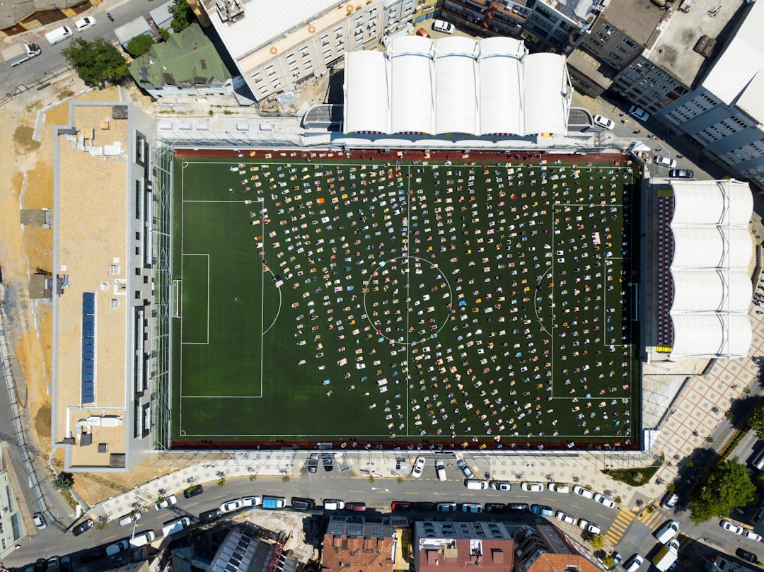 green and white football field rayo vallecano, cd leganes, football match