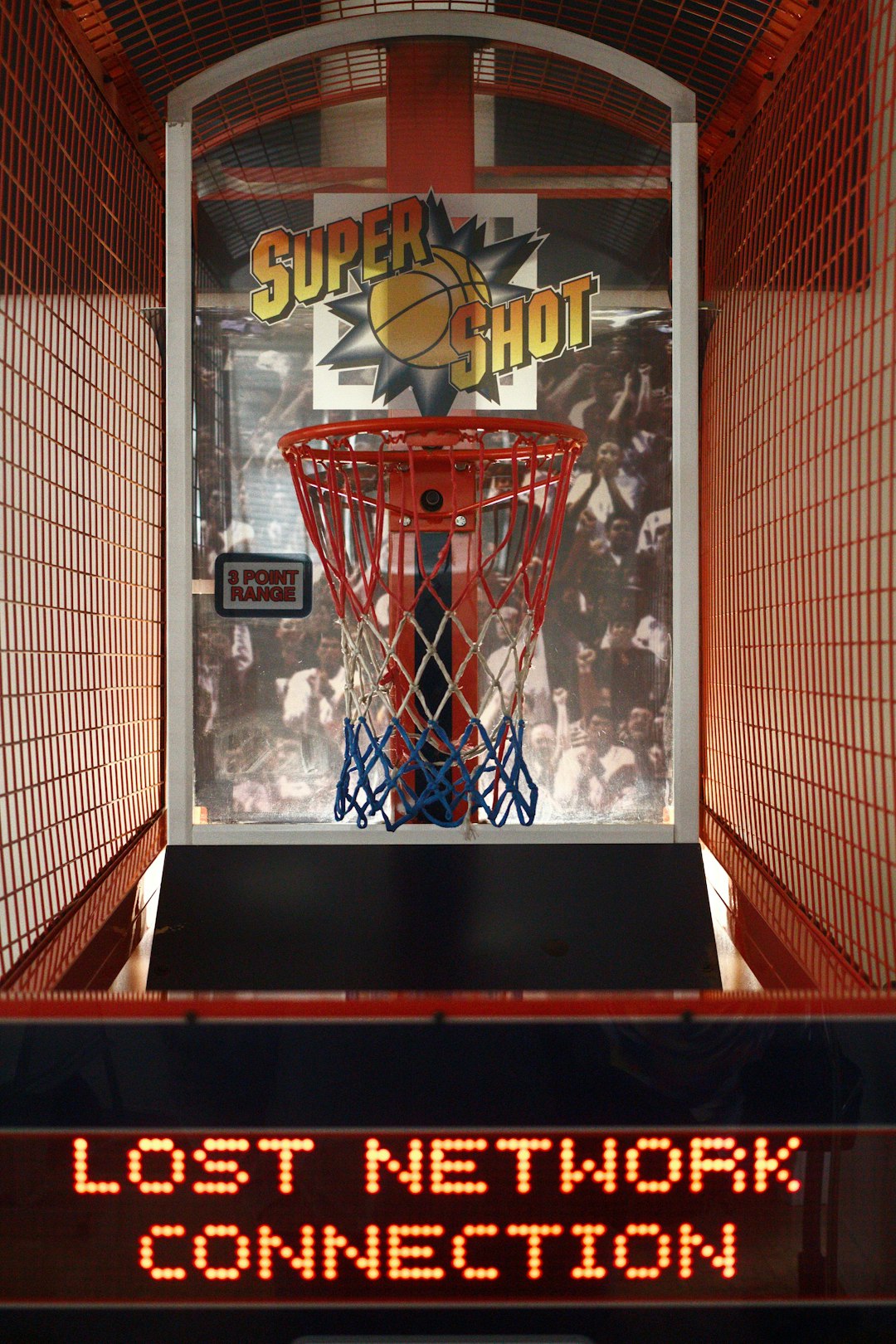 a basketball hoop with the words lost network connection on it nba 2k arcade edition, iphone gameplay, mycareer mode