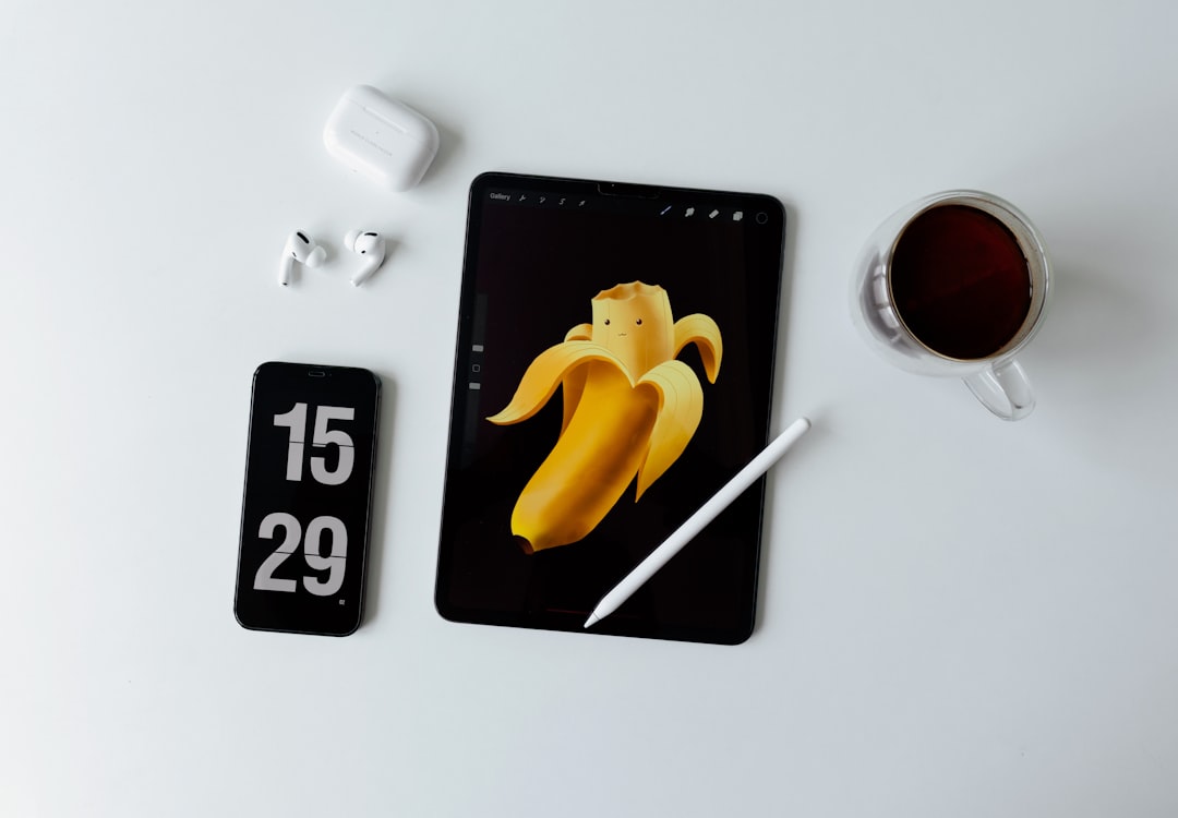 black and white square analog wall clock clean business card, fruit, leaf, health icons, minimal design
