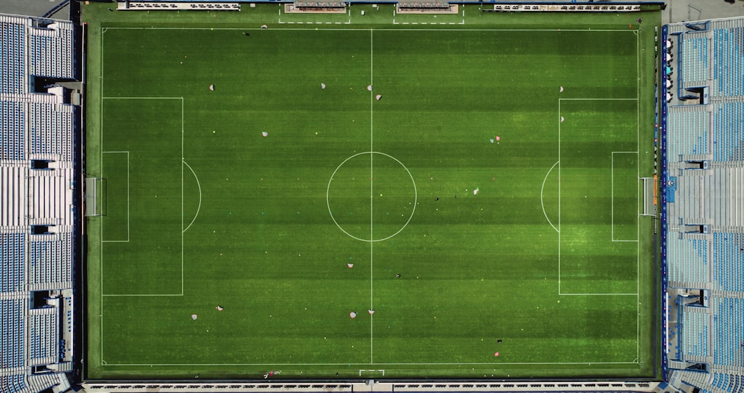 An aerial view of a soccer field in a stadium android app install,hesgoal apk setup,live football stream mobile