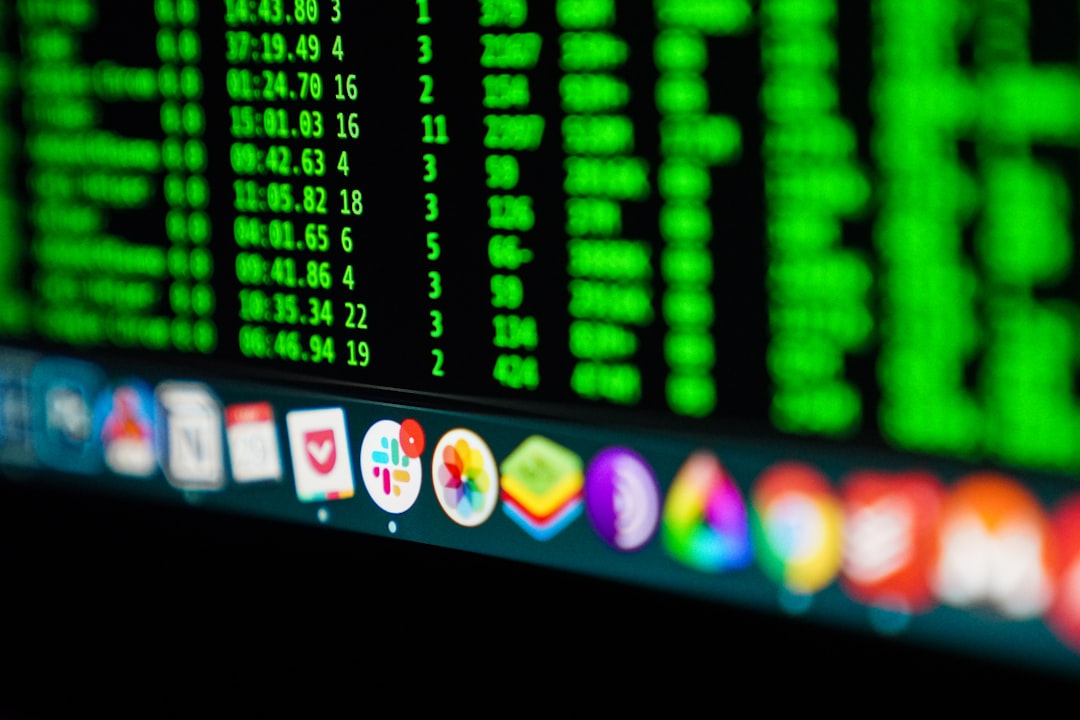 black flat screen computer monitor sports stats, betting data, computer screen