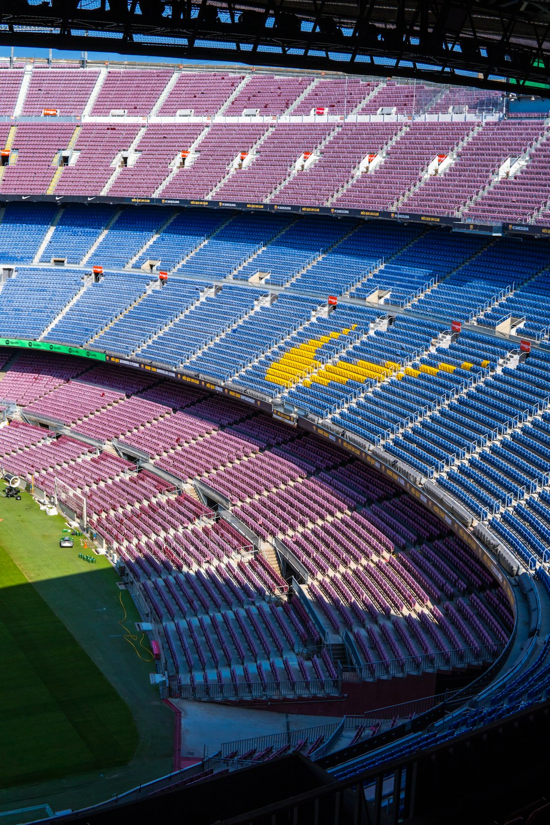 a stadium filled with people with Camp Nou in the background el clasico, barcelona, real madrid, soccer fans