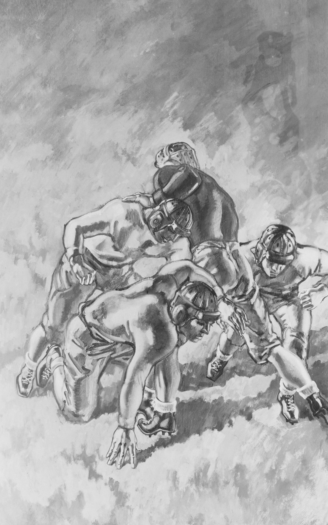 a drawing of a football game in progress modern football linebacker celebration nfl college