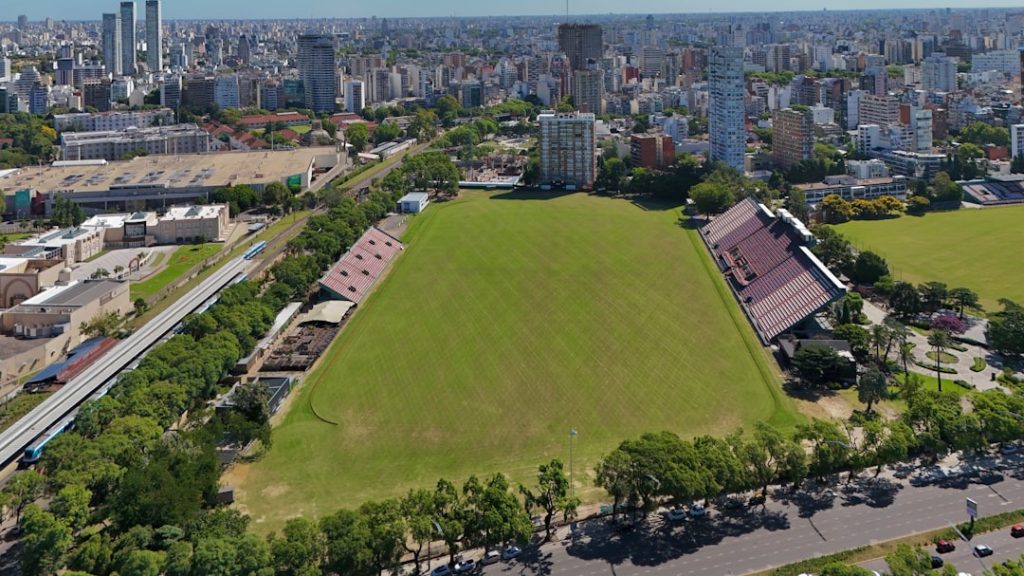An aerial view of a large field in a city bragantino são paulo lineup stadium soccer