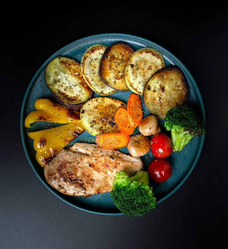a plate of food football meal prep, healthy bulk eating, protein packed food