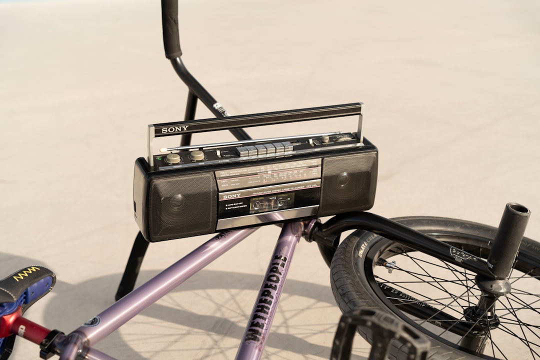 Boombox on a bicycle 1980s bmx bike, vintage bmx, chrome handlebars