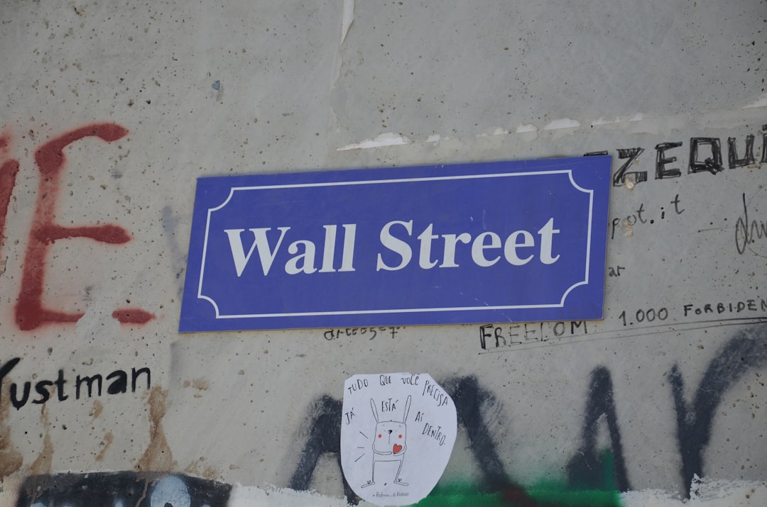 a sign on a wall financial crisis, stress, stock market crash