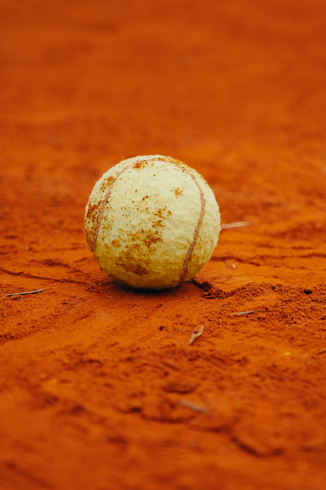 A tennis ball sitting on a tennis court international softball, olympic softball, global teams