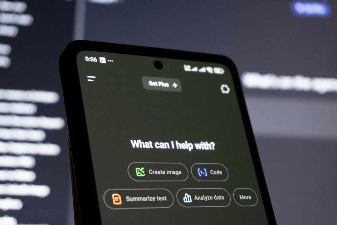 Smartphone screen displays ai chatbot interface chatbot openai gpt interface