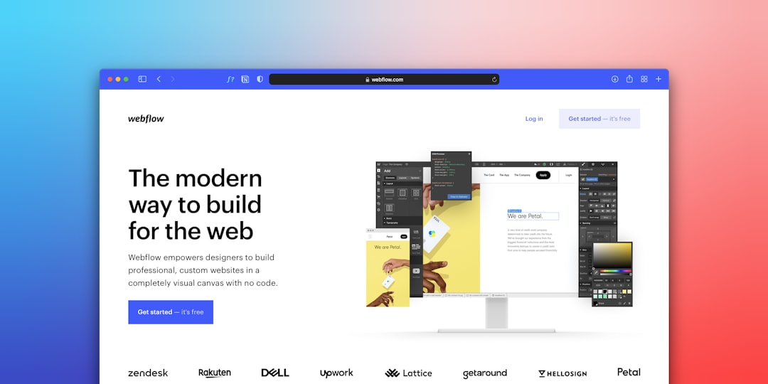 a computer screen with the words the modern way to build for the web minimal website design, clean layout template, drag and drop website builder, creative landing page example