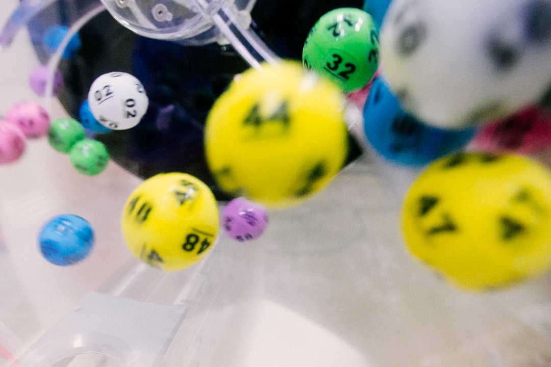 ball with number lot lottery balls machine, numbered balls, drawing in progress