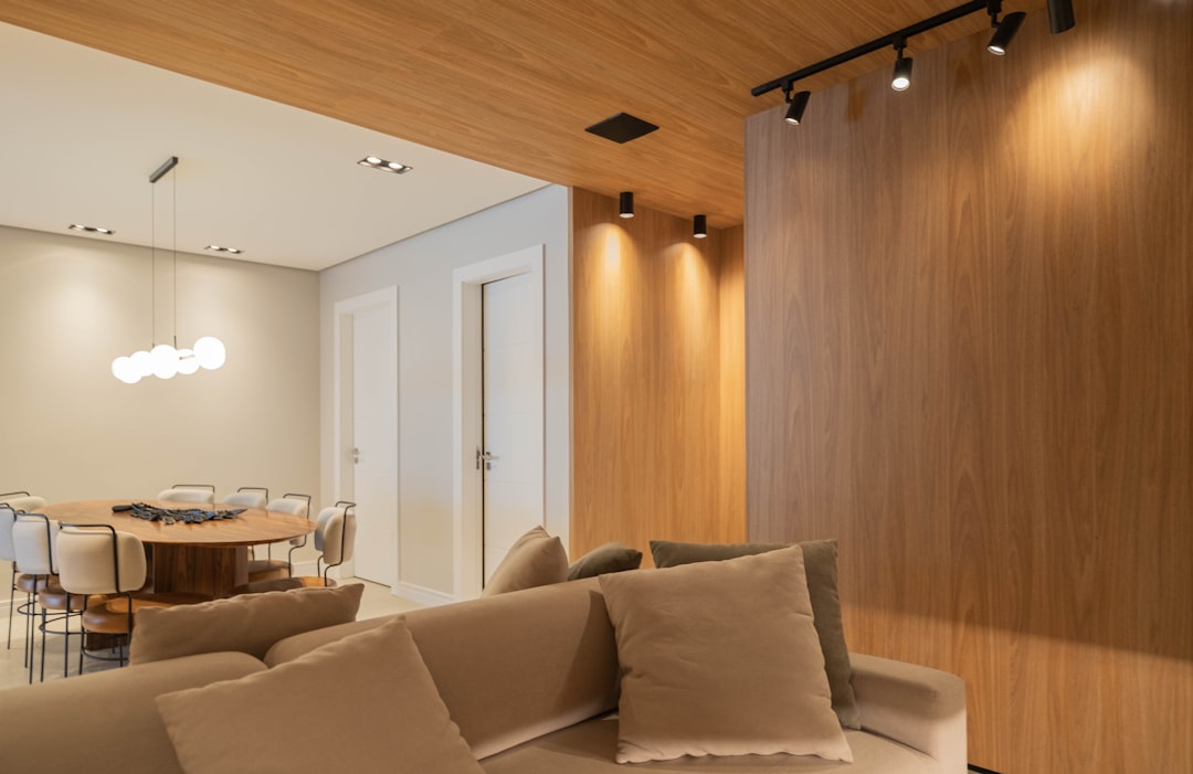 Cozy living room with modern and stylish design. smart lighting, home interior, mood lighting