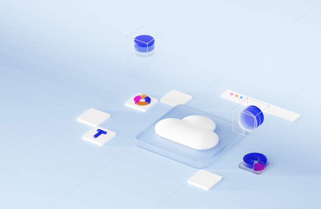 a computer screen with a cloud shaped object on top of it cloud backup concept, secure data storage, website security illustration