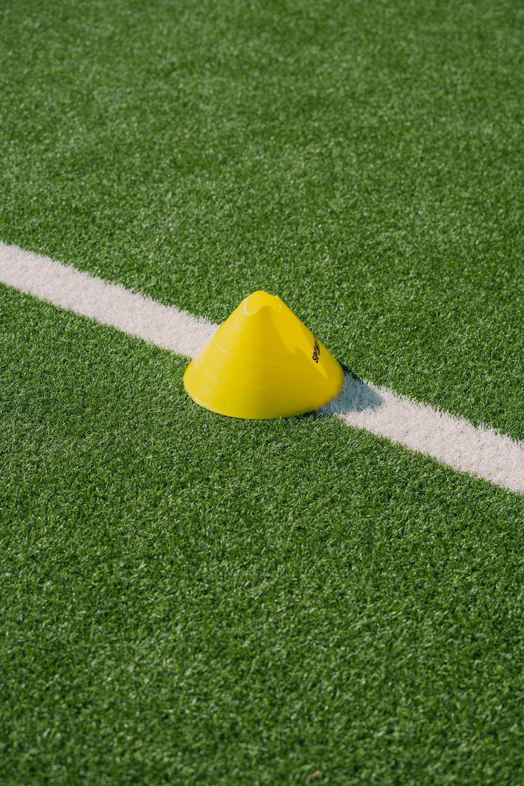 a yellow rubber duck on a green field soccer sprint training cones drill field