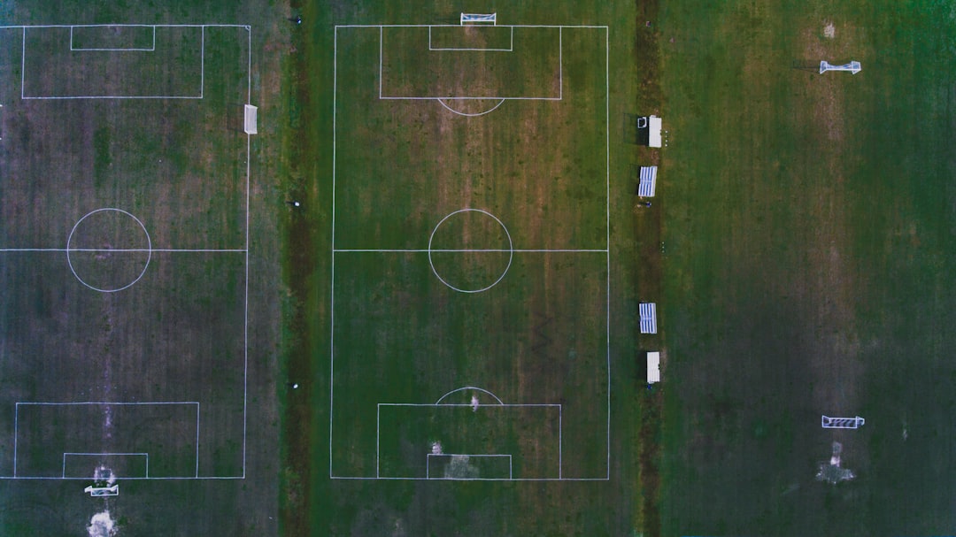 birds eye photography of two soccer fields animated playbook, digital football tactics, high school coaching